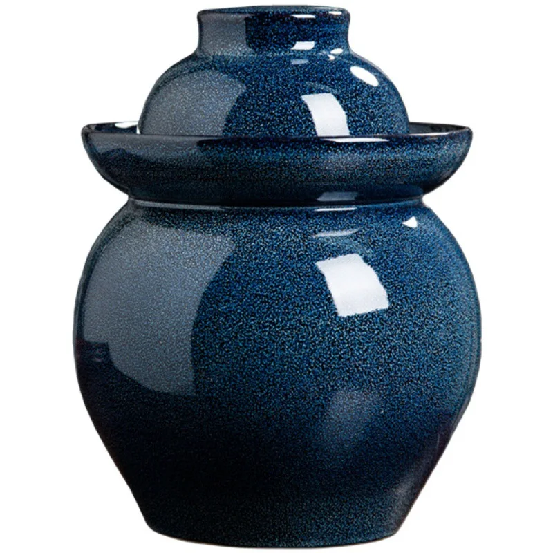 سيراميك بغطاء داخلي، خزان مخلل منزلي محكم الغلق، خزان مخلل فخار سميك، سعة كبيرة #1