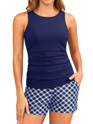 Drawstring Tankini New Plus Size Swimsuit Women Large Swimwear Female Bathers Bathing Swimming Suit Beachwear Bikini 2026 Mujer