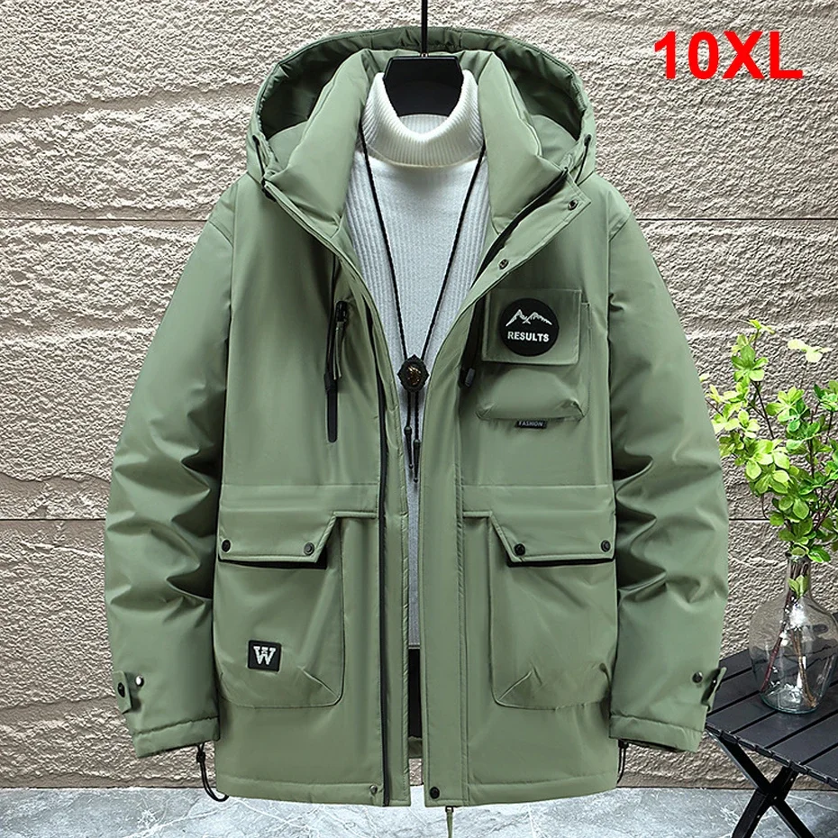 

Cargo Parkas Men Winter Waterproof Parkas Thick Jacket Coat Plus Size 10XL Fashion Casual Parkas Male Big Size 10XL