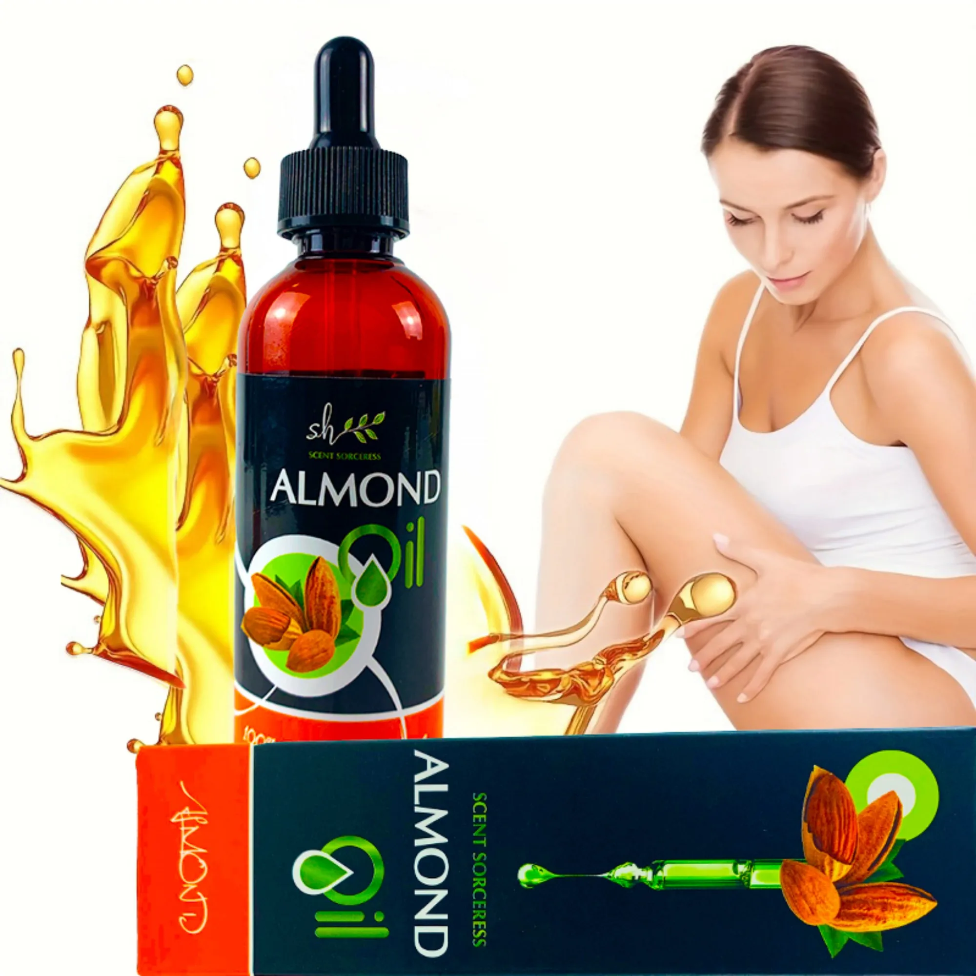 

SCENT SORCERESS 100ml Almond Oil Scalp Intense Repair Nourishing Brighten Skin for Relaxation Massage Spa Almond Essential Oils