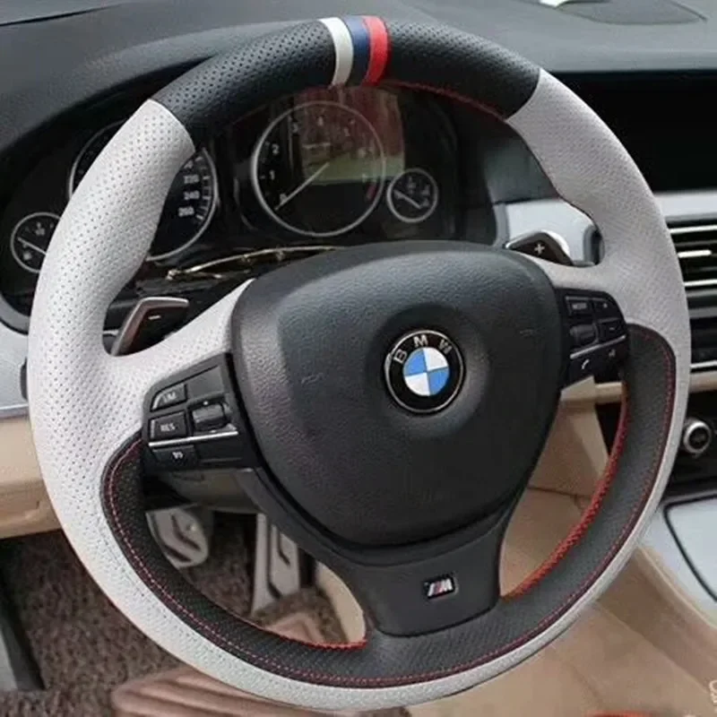 

Кожаный чехол на руль автомобиля своими руками, сшитый вручную для BMW 5 серии 3 серии GT 320 530li, внутренние автоаксессуары