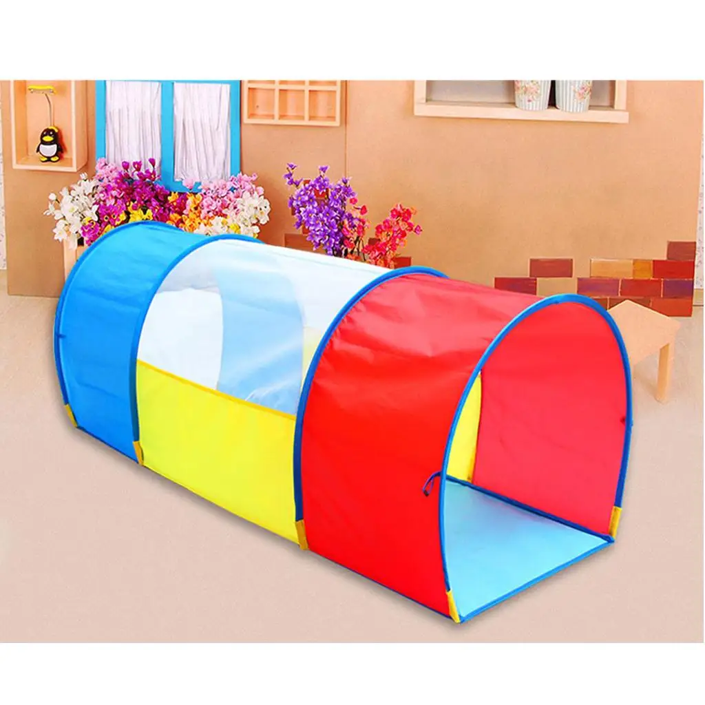 Multicolor Play Tunnel Kids Children -up Tent Crawl Tube 130 x 48 x 55 cm