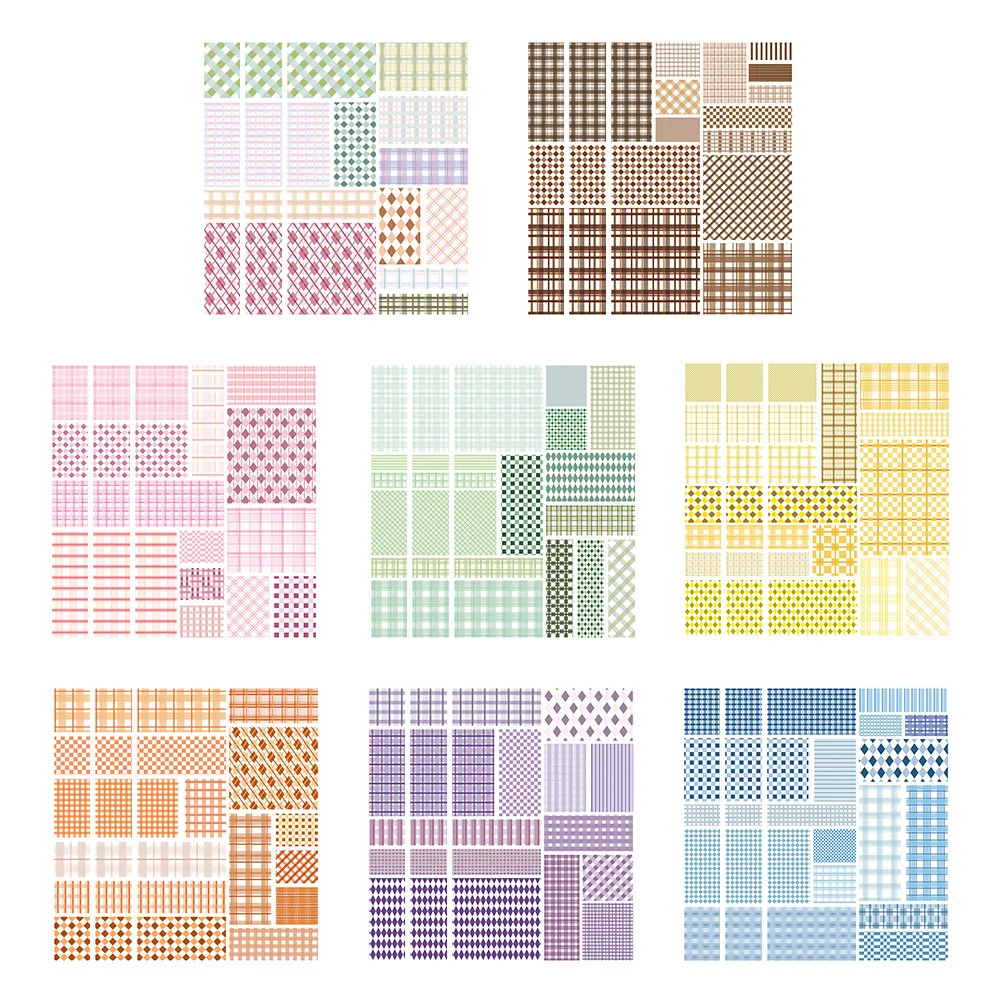 8/16/24pcs Grid Make a face Stickers  Creative DIY Handbooks Phone Decoration Waterproof Stickers