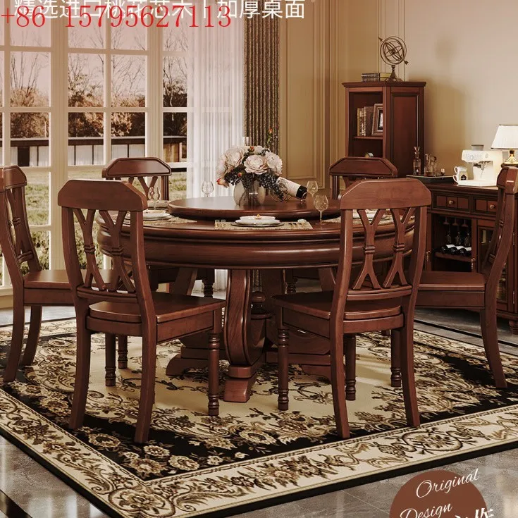 

Обеденный стол и стул для большой и маленькой квартиры, сочетание высококачественного бытового круглого обеденного стола