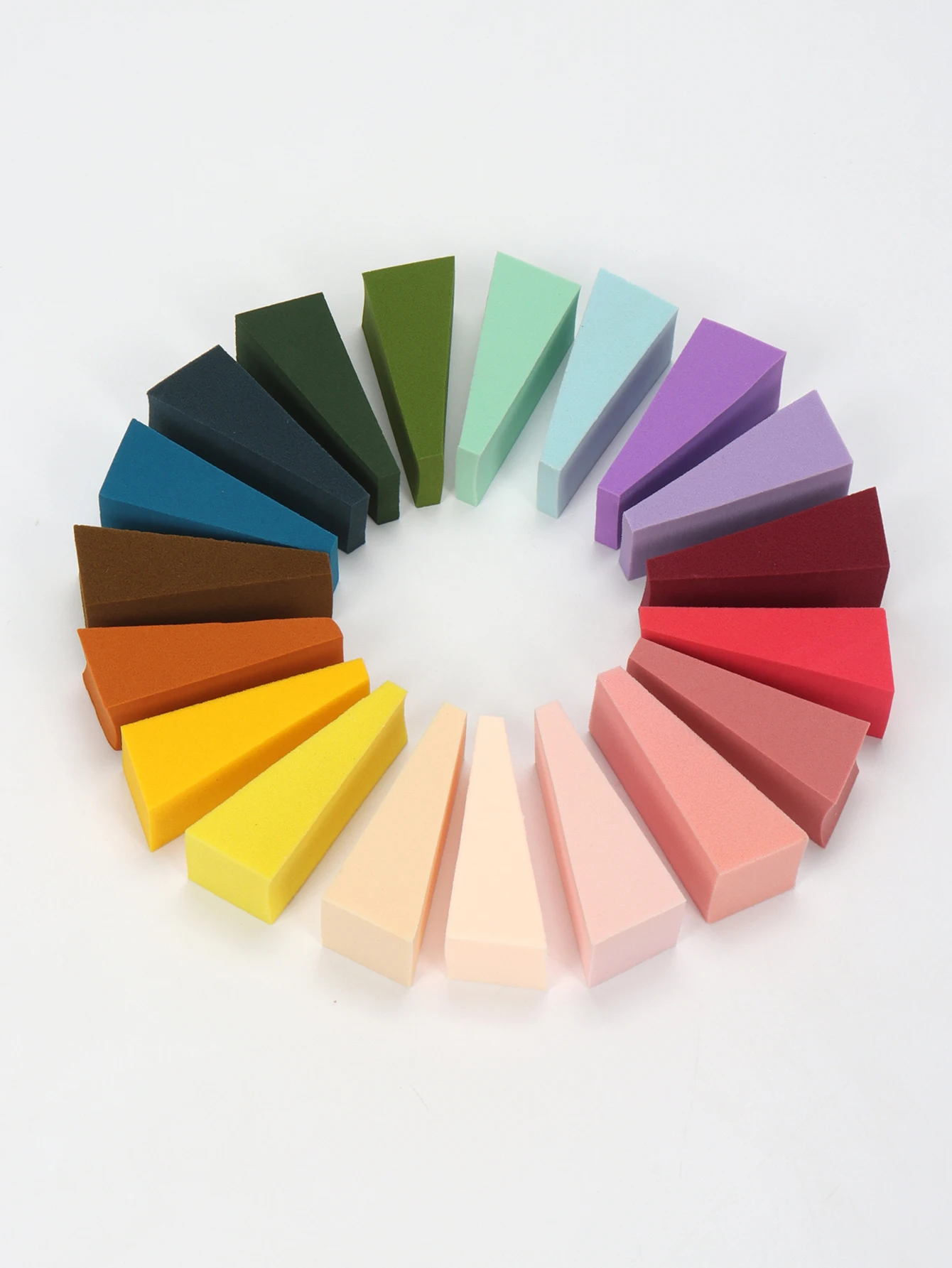 ランダム台形パウダーパフ 10-20-30-50-100 個、ウェットおよびドライメイクアップツール、すべての肌タイプに適しています