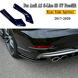 Maxton Style Rear Side Splitter for Audi A3 S-Line S3 8V Facelift Sedan 2017- 2020 Rear Bumper Side Spoiler Splitter Diffuser