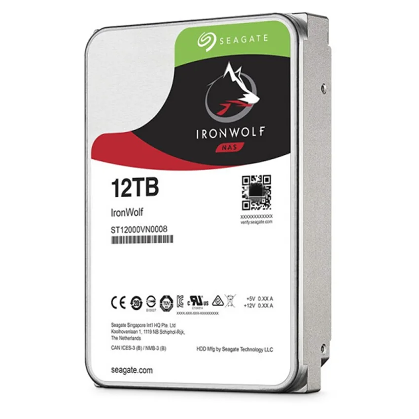 For Seagate IronWolf Hard Disk 12TB NAS Internal HDD 3.5in SATA 7200 RPM (ST12000VN0008) 100% Tested Fast Ship