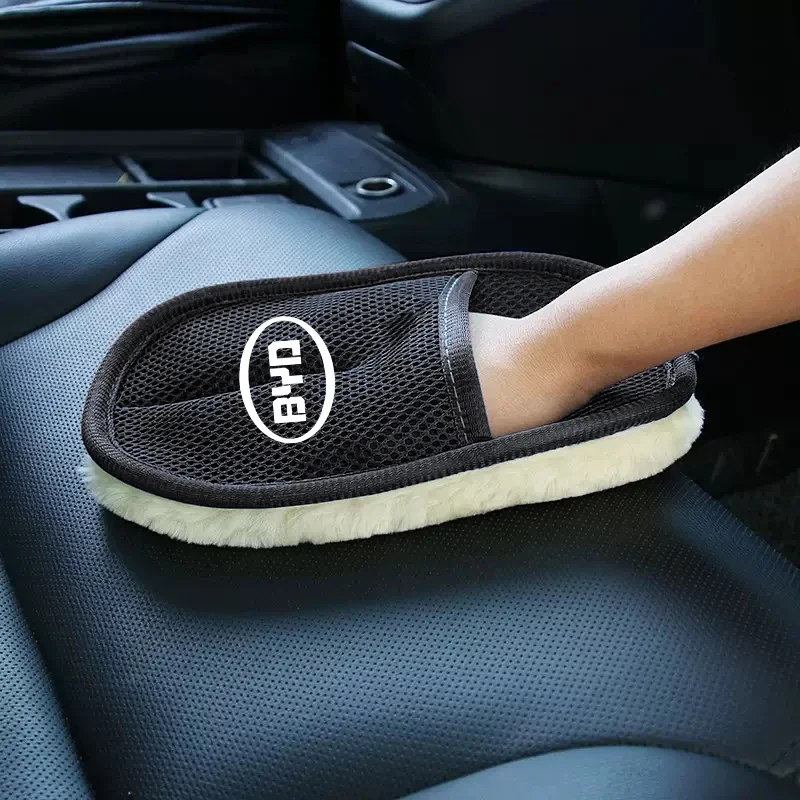 1pcs Car Wash Cleaning Glove Soft Wool Polish Care Accessory For BYD Seal F3 Song Max Yuan Plus F0 Atto 3 Tang G3