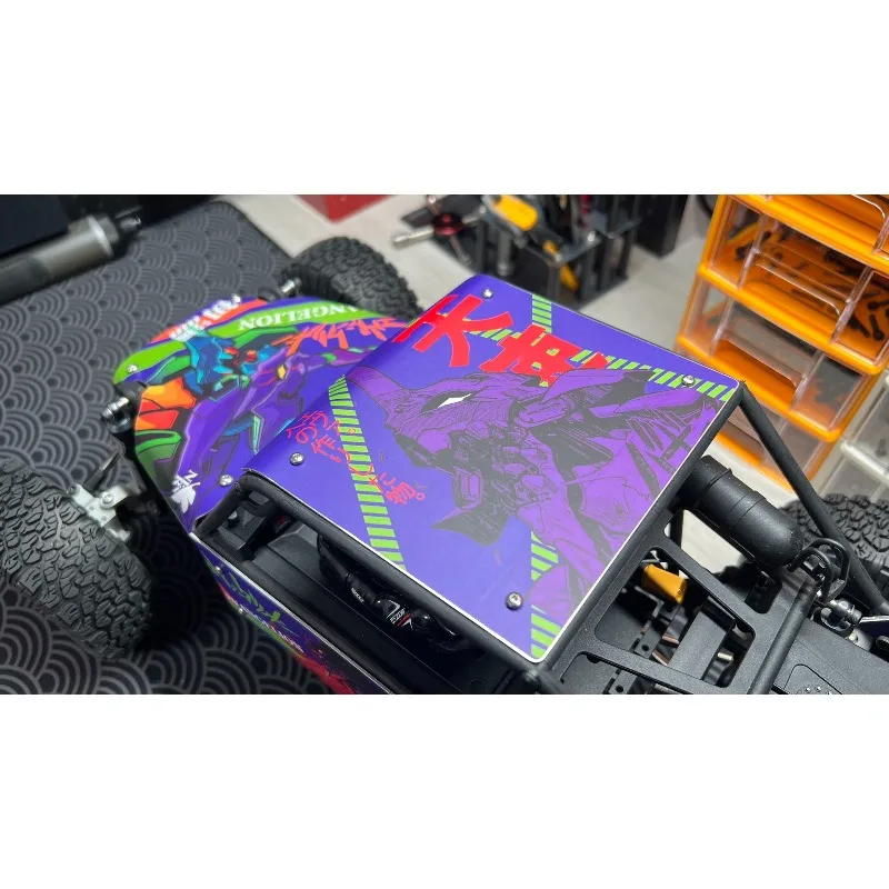 Decoración de carcasa de coche simulada de Metal con pegatinas pintadas para coche trepador de control remoto D1RC VP H10, estante de tubos de aleación de titanio Phoenix, 1/10