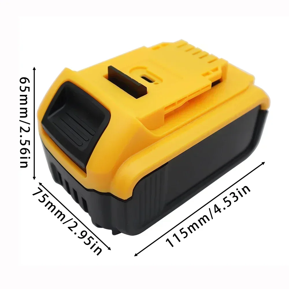 RechoPower New 10 Cells 18650 Battery Case with Type-C Charging Port  Shell Kit for DeWalt 18V Tools - DIY Replacement