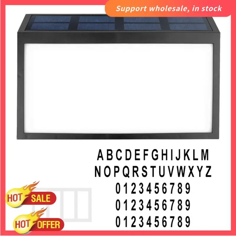 RISE-luz de placa de puerta Solar, luz de placa de número de dirección montada en la pared Digital LED impermeable para exteriores