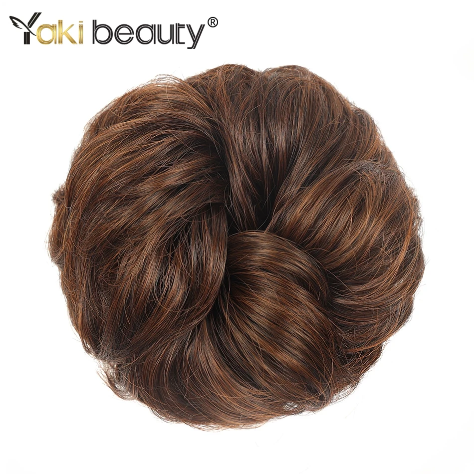 Chignon sintetico per capelli disordinati Chignon Fascia per capelli corti ricci Elastico Scrunchy Parrucchino marrone nero per le donne