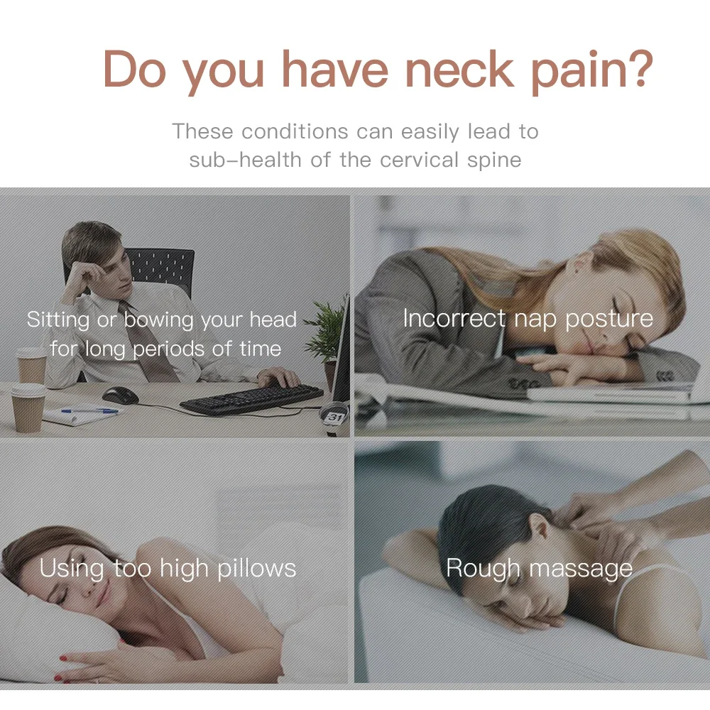 

New Electric Neck Massager Pillow Vibration Air Compression Kneading Hot Massager Neck Stretcher Cervical Spine Pain Relief