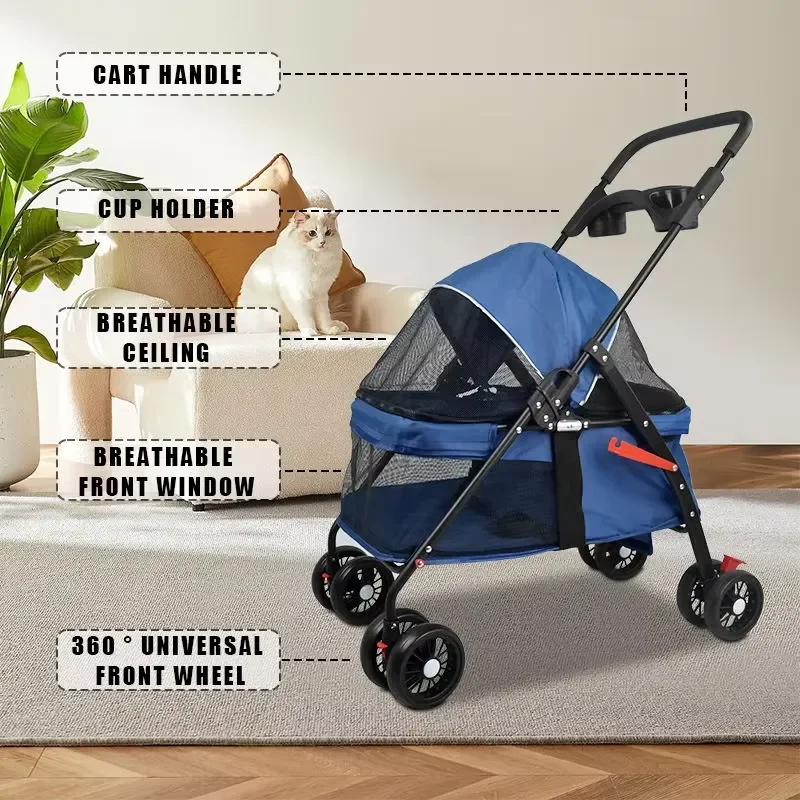 OEM Wholesale Large Size Airline Approved Portable Travel Pet Carrier Detachable Waterproof Wheels for Dogs Cats Made Fabric