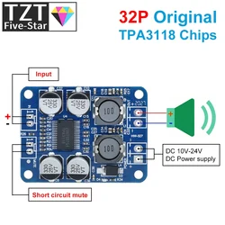 TZT-Carte d'amplificateur de puissance audio numérique mono, technologie d'ampli, DC 12V-24V, TPA3118, 60W