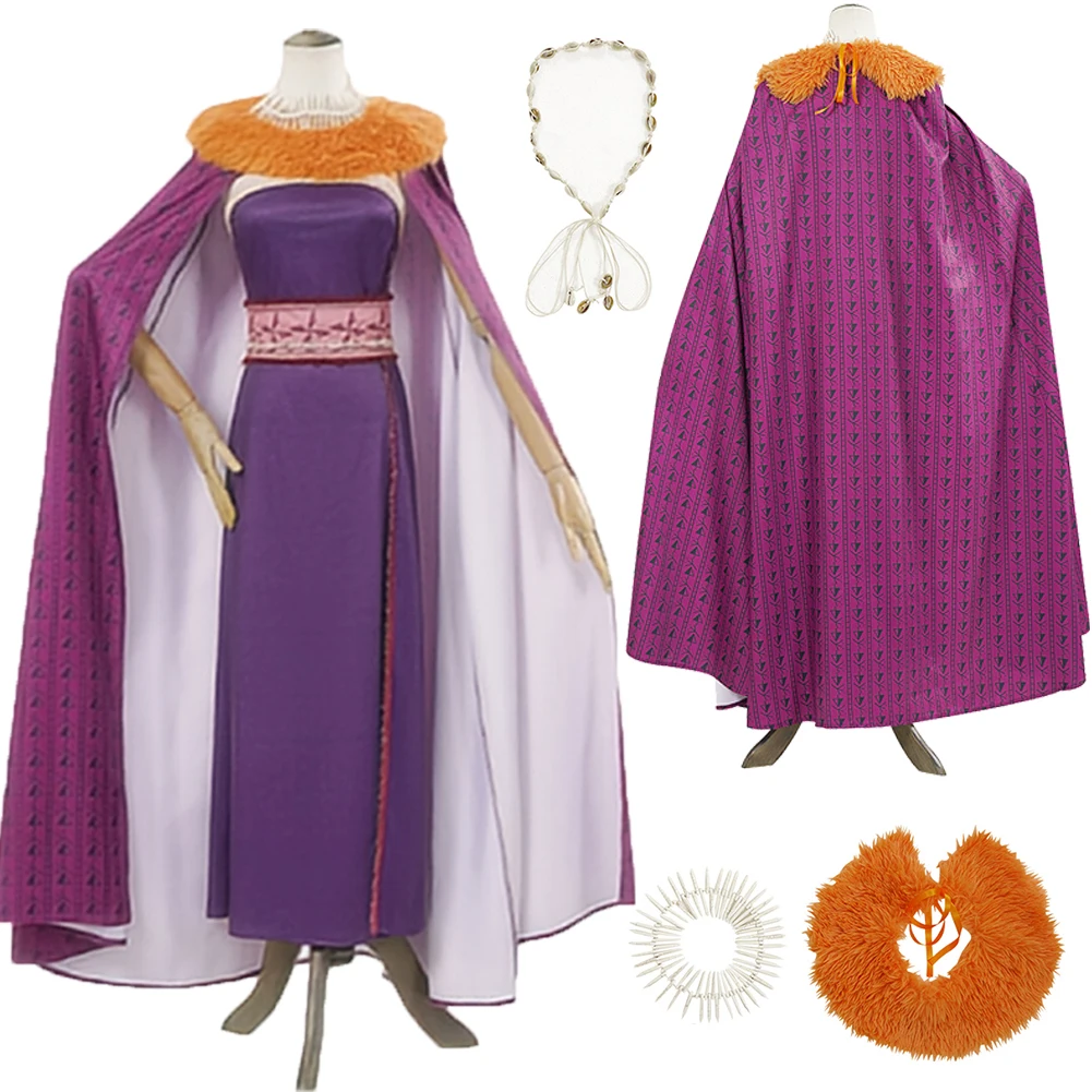 

Villain Matangi Cosplay Cartoon Ocean Princess Costume Disguise Purple Dress Cloak Clothes Outfits Women Halloween Carnival