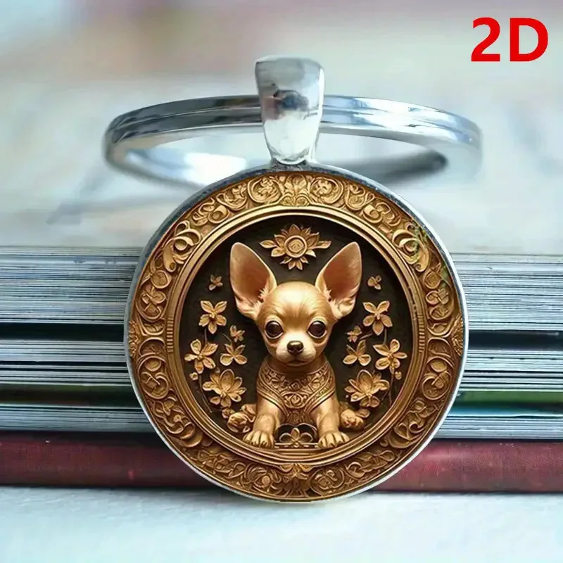 Foreign Trade Cross Border Disc Pet Dog Alloy Keychain Pendant Keychain