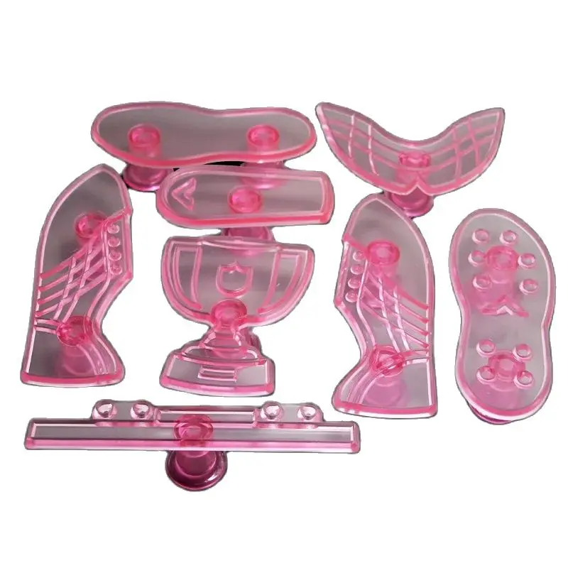 

Free Shipping Plastic 8pcs Soccer Boot &Trophy Cake Fondant Decoration Pressing Molds Set HB0622