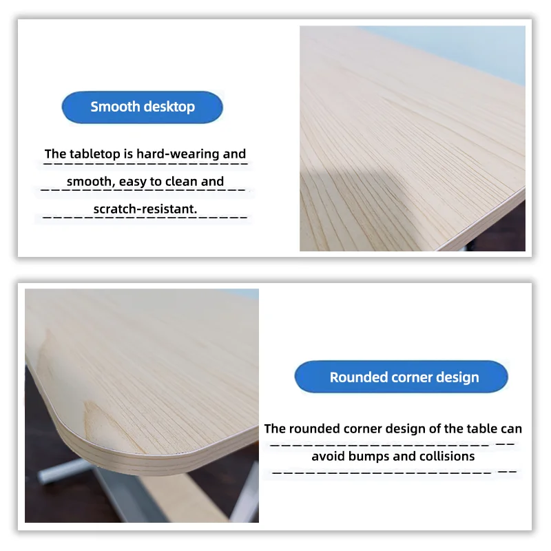 طاولة طعام خشبية متحركة قابلة للتعديل لضبط الارتفاع في المستشفى فوق السرير #3