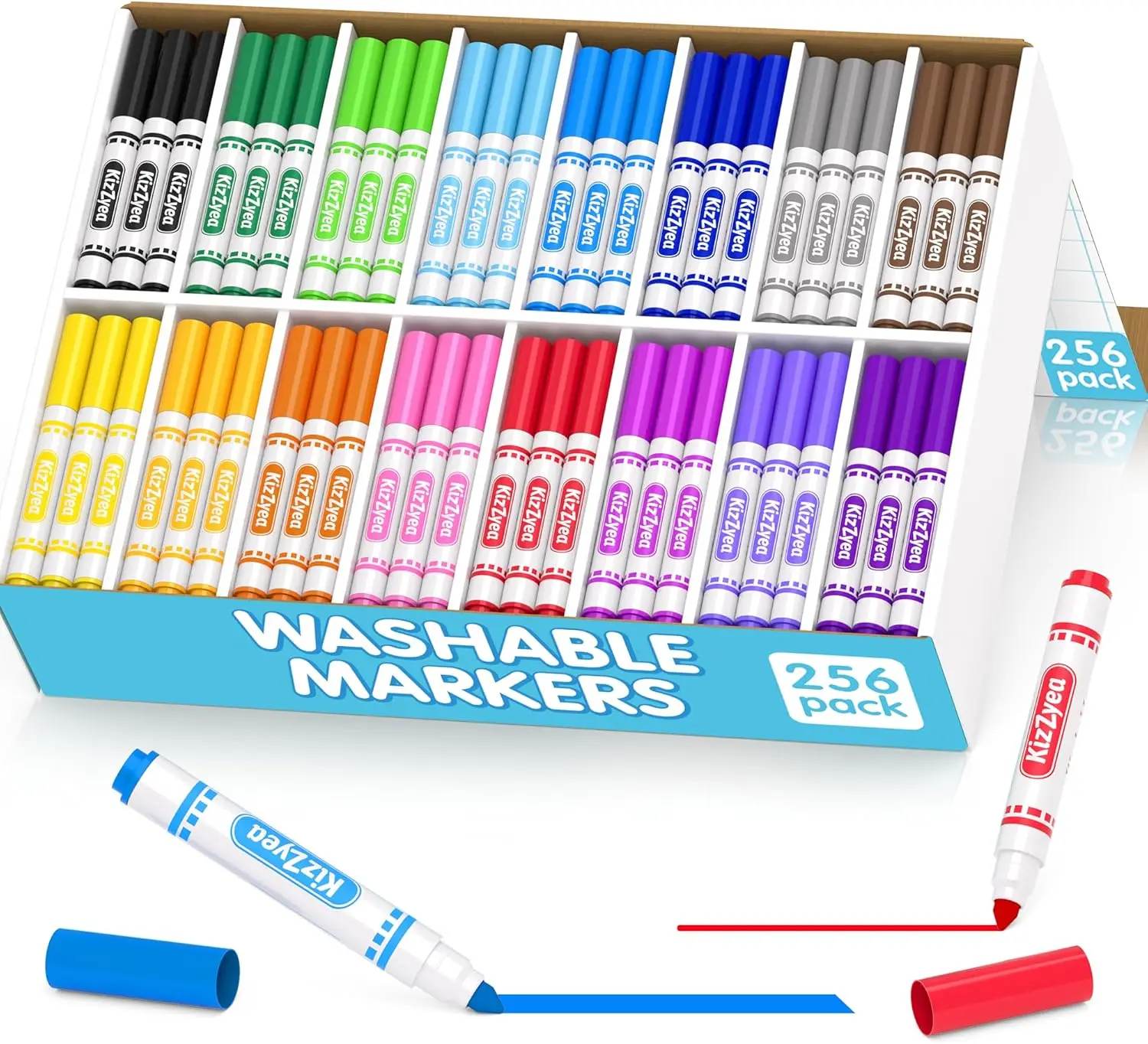 

Kids Washable Markers Bulk, 16 Colors 256 Count Broad Line for School Art Supplies & Classroom Essentials