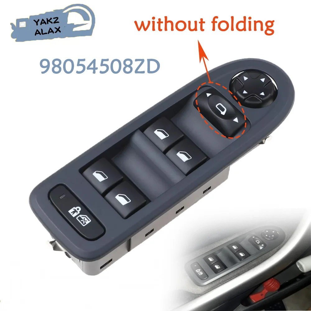 98054508ZD for 2008-2013 Peugeot 308 508 Citroen C5 Electric Power Window Control Switch Button without folding Car Accessories