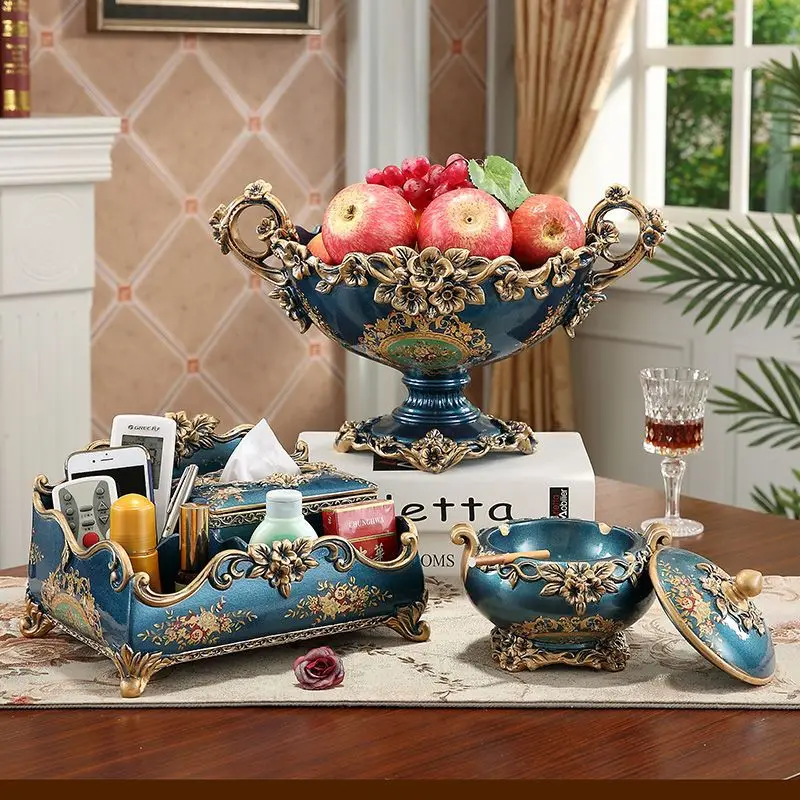 

large fruit plate, three-piece living room luxury, creative dried fruit plate, household coffee table set, decorative ornament
