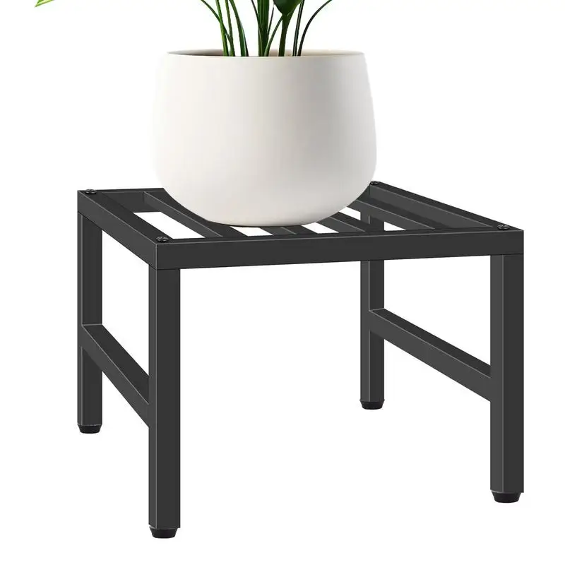 

Plant Shelf Indoor Heavy Duty Wrought Iron Pedestal Stand Metal Low Flower Stand Display With Non-slip Pads Stable Planter Shelf