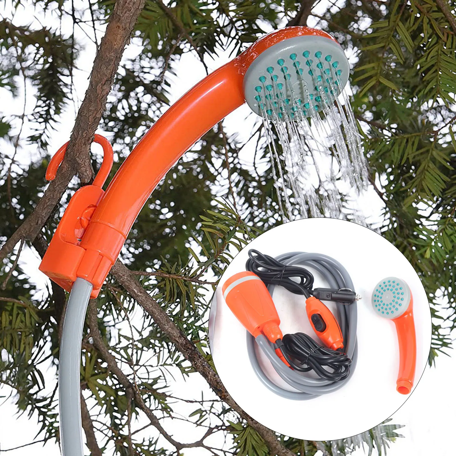 

40-62 Вт насадка для душа, современный водяной душ, насос 12 В, портативный душ для кемпинга для внутренних/наружных душ и кемпинга