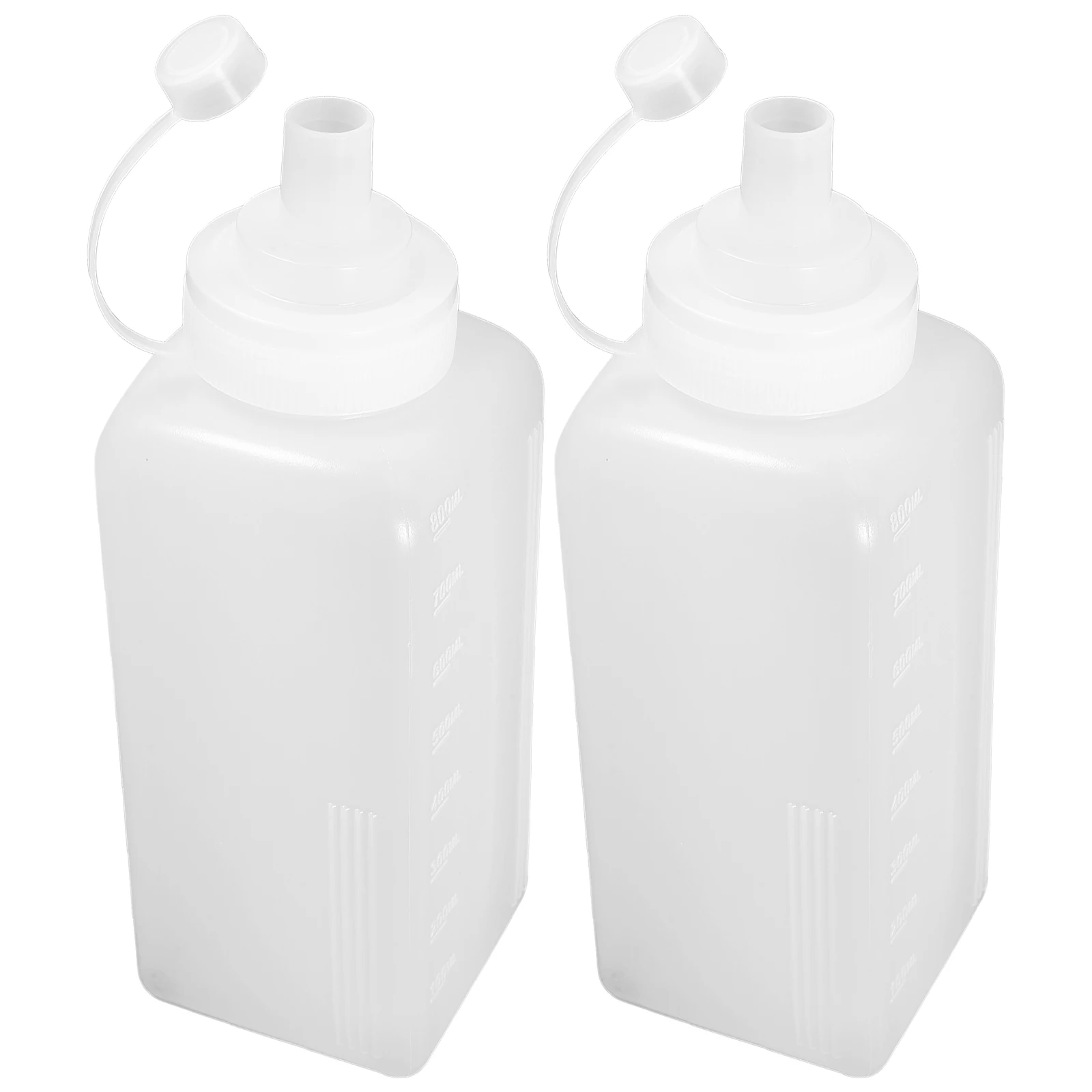 

2Pcs Plastic Squeeze Bottles Condiment Dispenser Transparent Sauce Container Mustard Ketchup Salad Dressing Oil