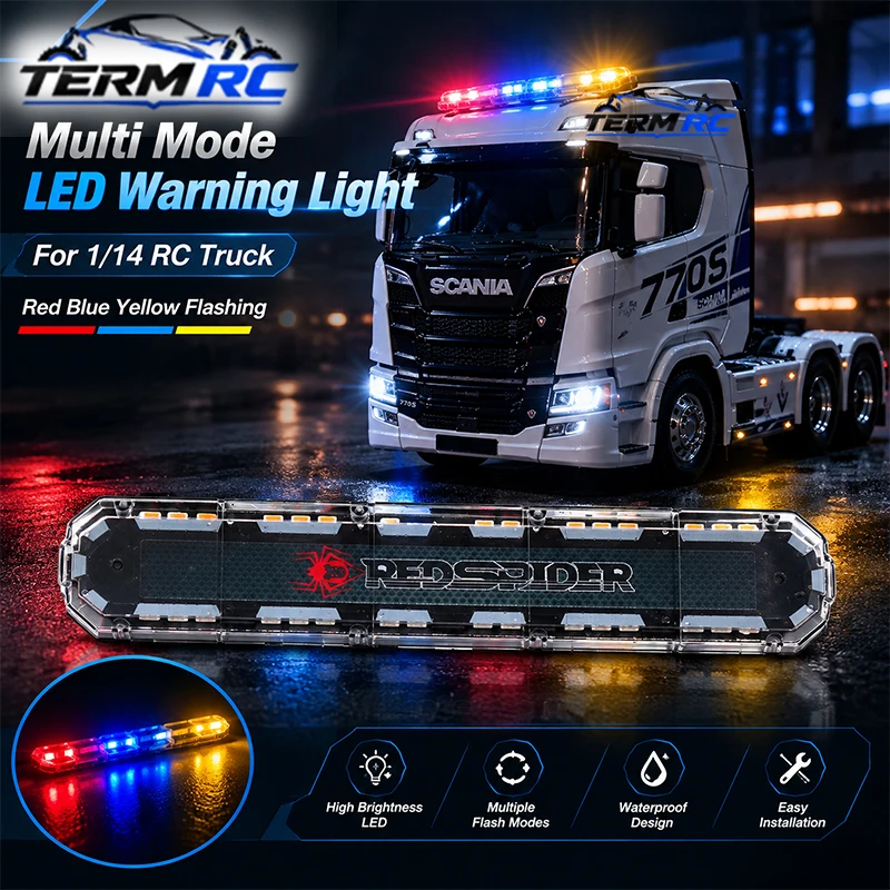RED SPIDER Multi Mode LED Flashing Lights for 1/14 Tamiya Scania 770S 6X4 8X4 56368 56371 RC Truck