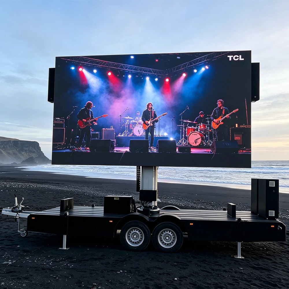 Outdoor Mobile Foldable LED Digital Signage Advertising Display Mobile Trailer LED Screen