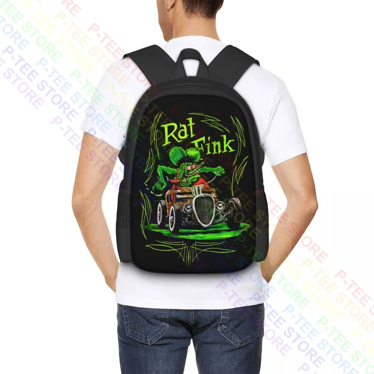 Rat Fink Ed Roth Drag Racing Hot Rod ClassicBackpack Large Capacity Fashion Outdoor Running