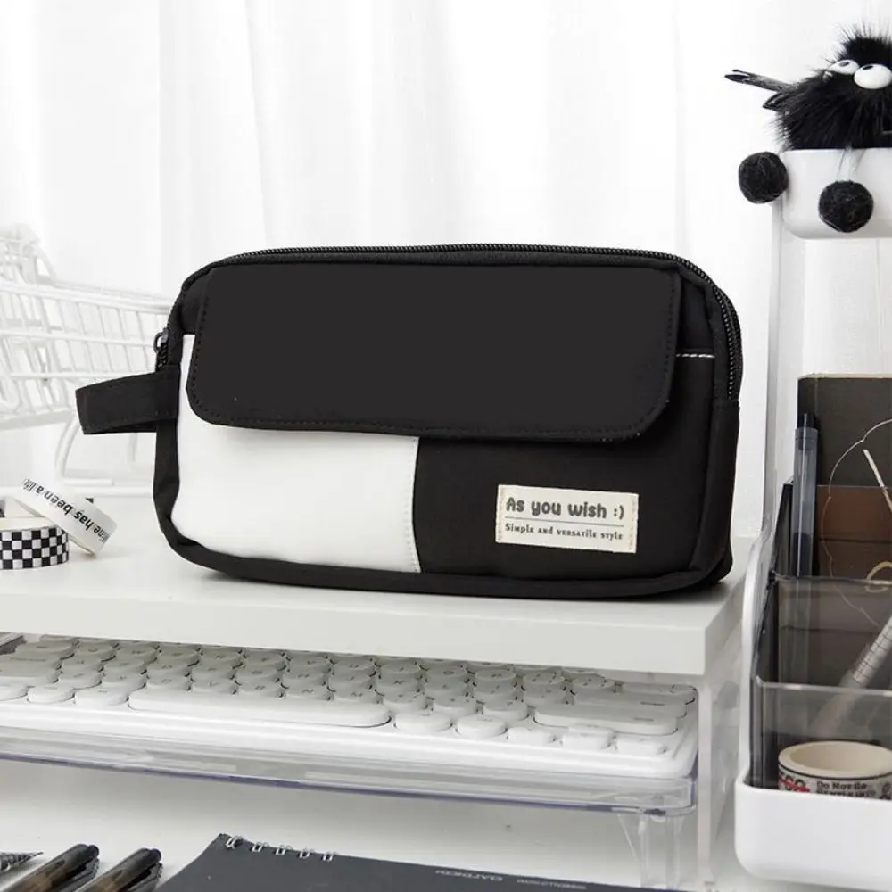 Ins เกาหลี 3 ชั้นปากกาแบบพกพากระเป๋าซิป Anti Fouling ดินสอ Oxford ผ้าขนาดใหญ่ความจุปากกากระเป๋าอุปกรณ์การศึกษา