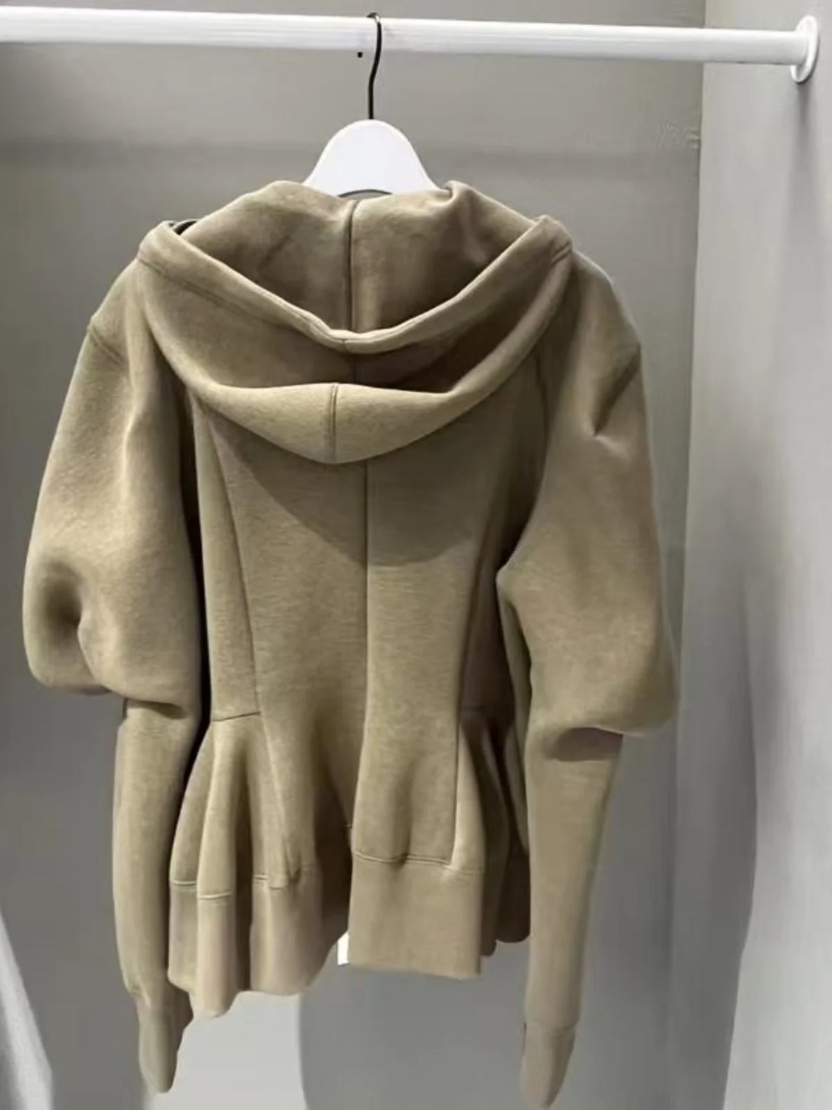 Ey Fuzzy Long Sve Sudadera con capucha para mujer Bubble Sve Jersey con cremallera prendas de vestir exteriores sueltas primavera Faion cómodo suéter de calle