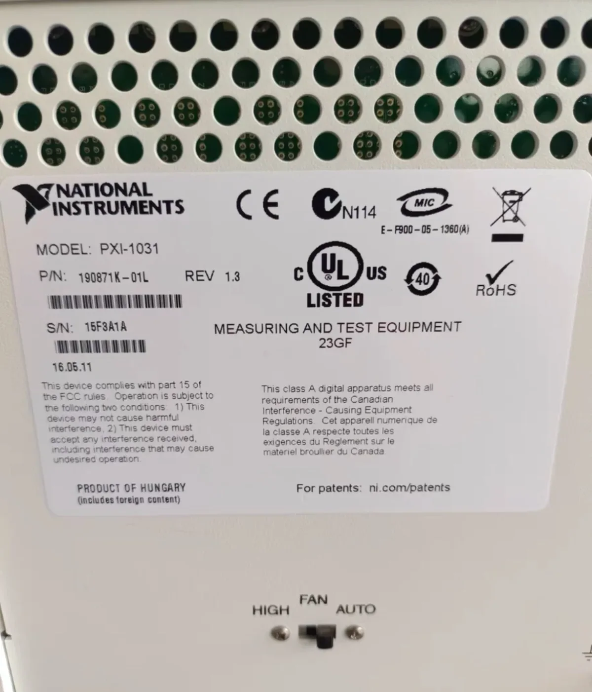 1PCNational Instruments NI PXI-1031 Chassis / 4-Slot PXI Mainframe In Stock #familitrade