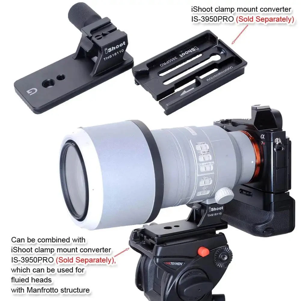 Substituição do colar de lente, colar de lente, tipo Arca embutido, placa de liberação rápida para lente Sony FE 100-400mm F/4.5-5.6 GM OSS