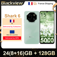 Blackview Smartphone Shark 6 [No EU Charger] 24(8+16)GB+128GB Android 15 5000mAh 120Hz 16MP+8MP 6.88“HD+ IPS 18W NFC/GPS