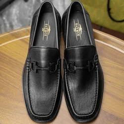 Hanmce Luxury Loafers Summer Men Genuine Leather Slip-On Shoes Men Dress Shoes 566-A7