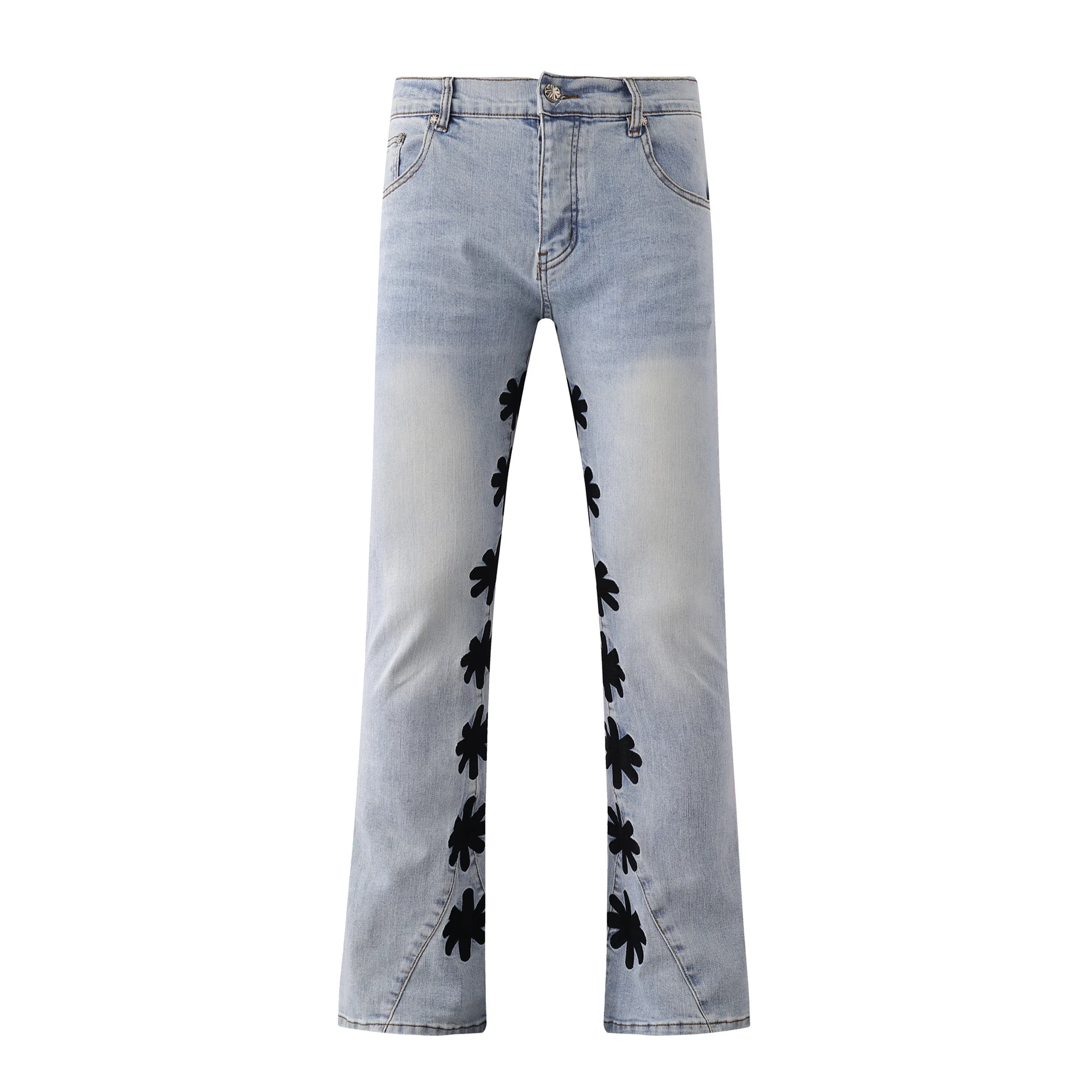 

Lostdws повседневные джинсы с вышитым логотипом Suower High Street American Sle мужские облегающие хлопковые джинсовые брюки для повседневной носки