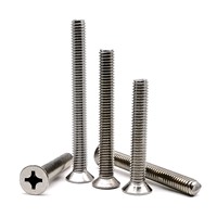 Lengthened M2 M2.5 M3 M3.5 M4 M5 M6 M8 3-100mm Cross Phillips Flat Countersunk Head Screw Bolt A2-70 304 Stainless steel GB819