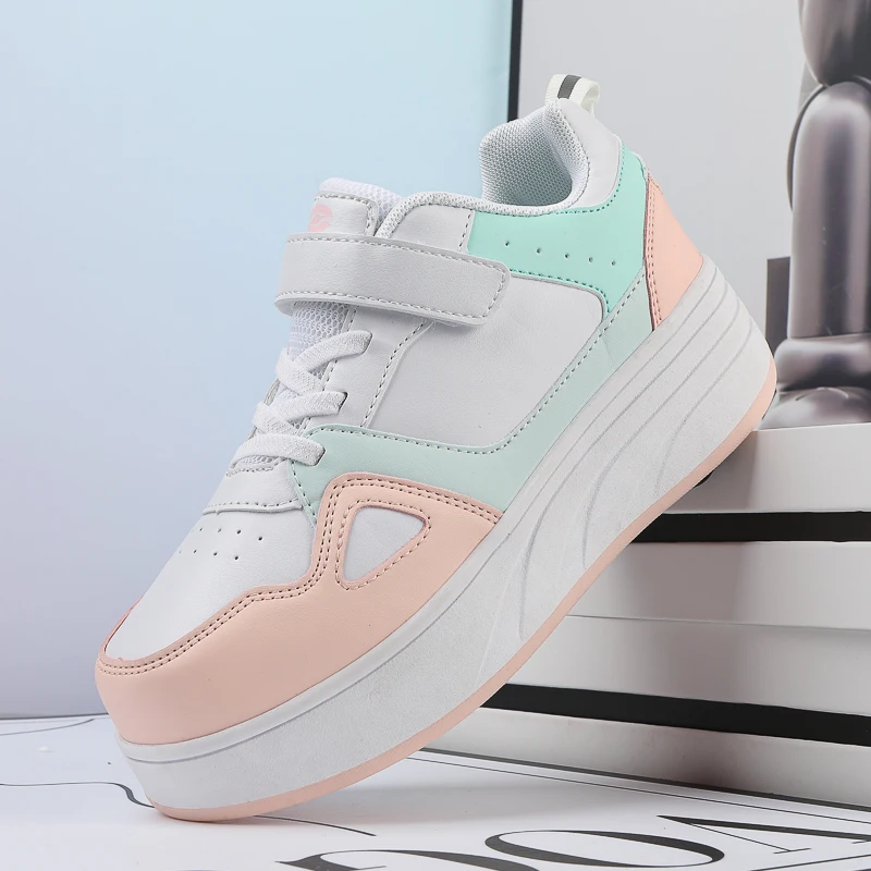 Children's Roller Skates Teenagers Twin Wheeled Roller Skates Walking Shoes Removable Wheeled Children's Roller Skates