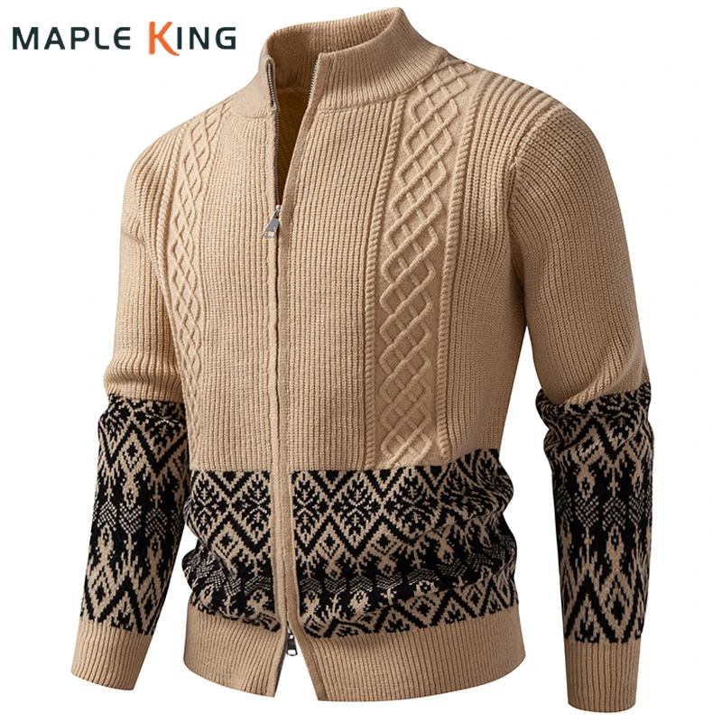 

Menswear Clothing Cardigan Hombres Sweaters Vintage 2025 Autumn Man Casual Warm Zipper Snowflake Pattern Elegant Sweater Coats