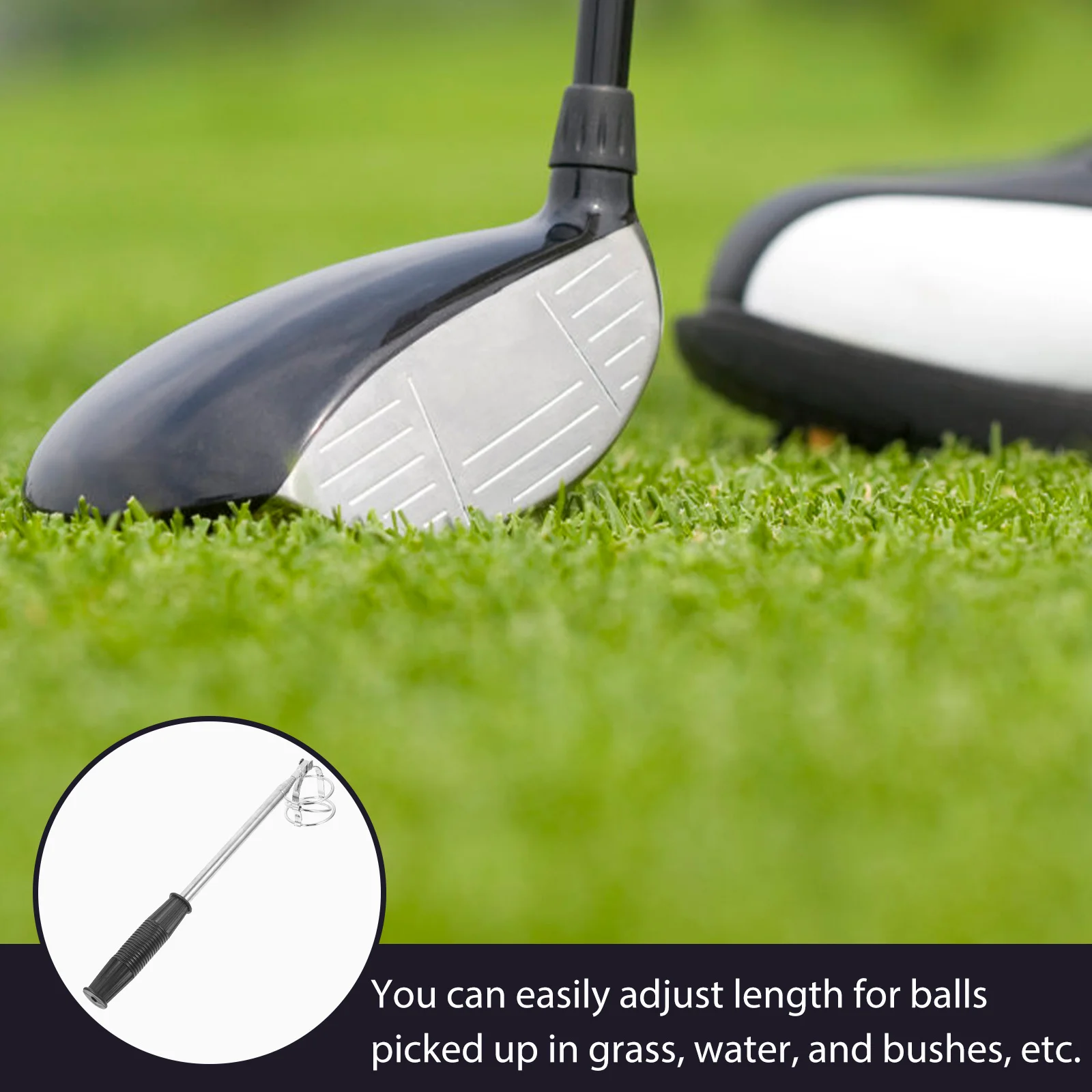 Raccoglitore di palline da golf in acciaio inossidabile Retriever telescopico leggero e regolabile, impugnatura comoda, accessorio da golf, giocattolo da esterno