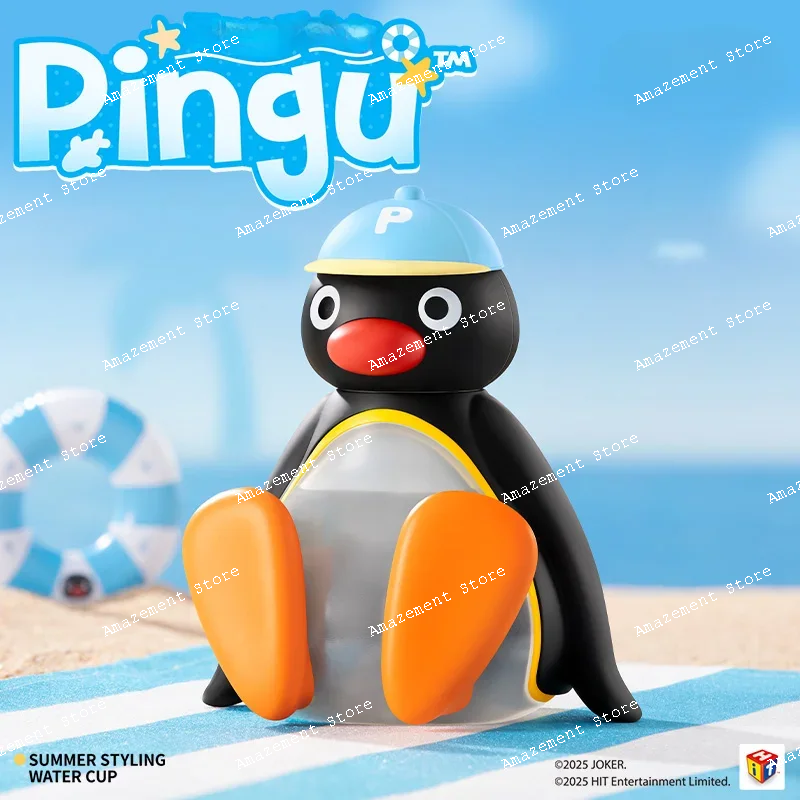 

pingu summer water cup high beauty straw cup student large capacity portable cute children's gift