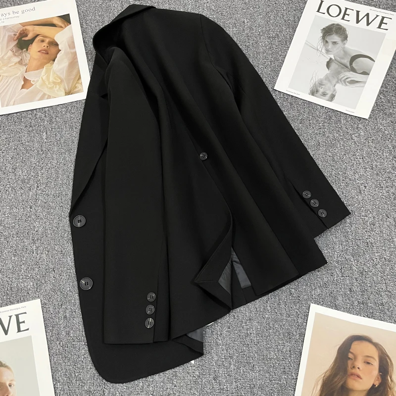 Women's Khaki Blazer Jacket Y2k Harajuku 2000s Vintage Office Ladies Long Sleeve Single Breasted Suit Coat Outerwear Autum 2025