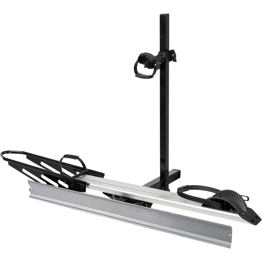 

Young Hitch Single 1 Bike Rack with Ramp for Cars Trucks SUVs Minivans RV Trailer Mount Platform Style Fits Up to 5'' Fat Tire