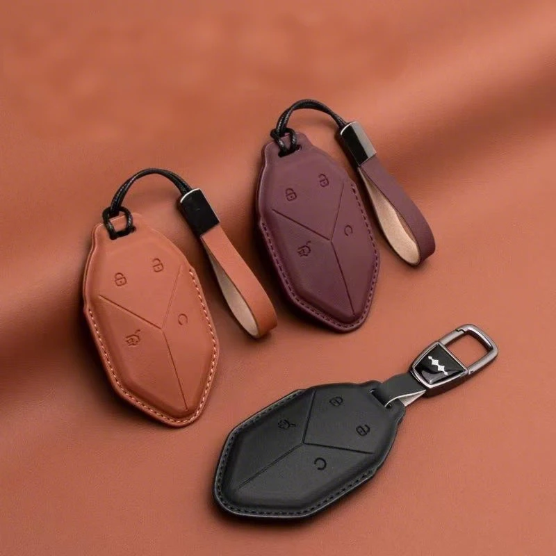 Untuk Formula Leopard 5/8 Premium Nappa Leather 360 °   Sarung Kunci Penutup Penuh Anti Gores Tahan Guncangan Sinyal-Pass Alat-Gratis Kunci Mobil