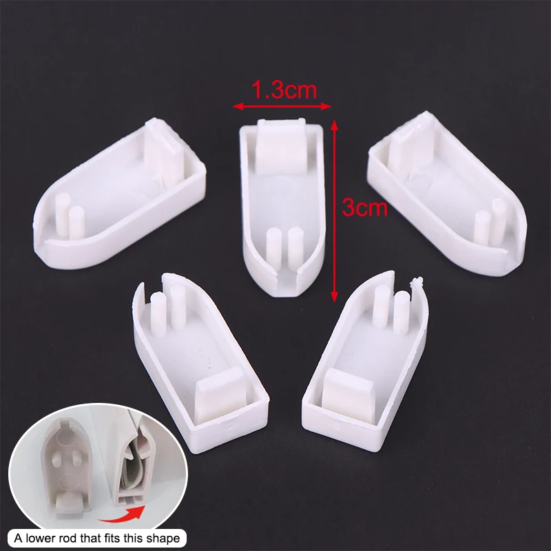 5Pcs Plastic End Cap For Roller Blinds PVC Bottom Rail Sealing Plug Cap Sleeve Non-slip Hand-pull Curtain Track Accessories