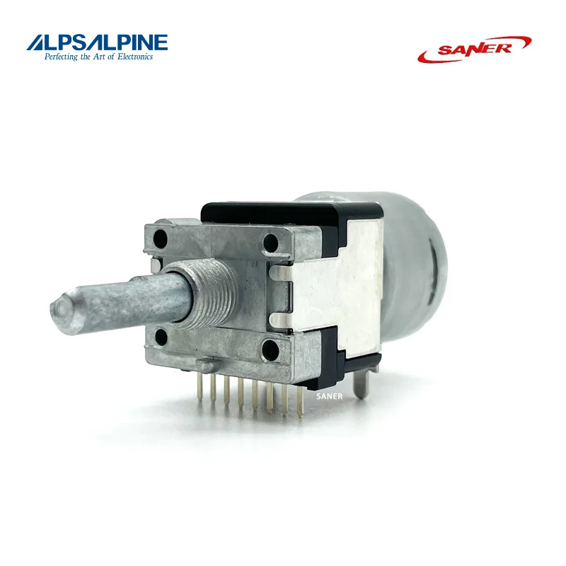 ALPS 100KBx2 RK168 Rotary Potentiometer with Motor Dual-unit Flat-shaft Length:25mm