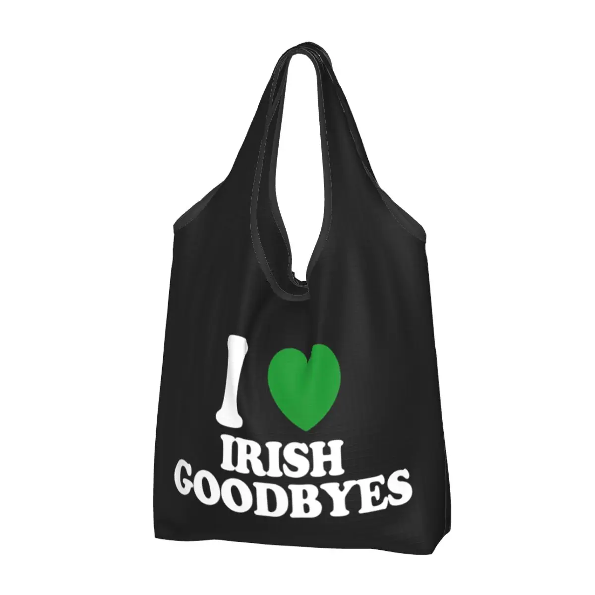 

Многоразовая складная сумка для покупок «I Love Irish Goodbye» для продуктов, на День Святого Патрика, моющаяся, большая хозяйственная сумка-тоут